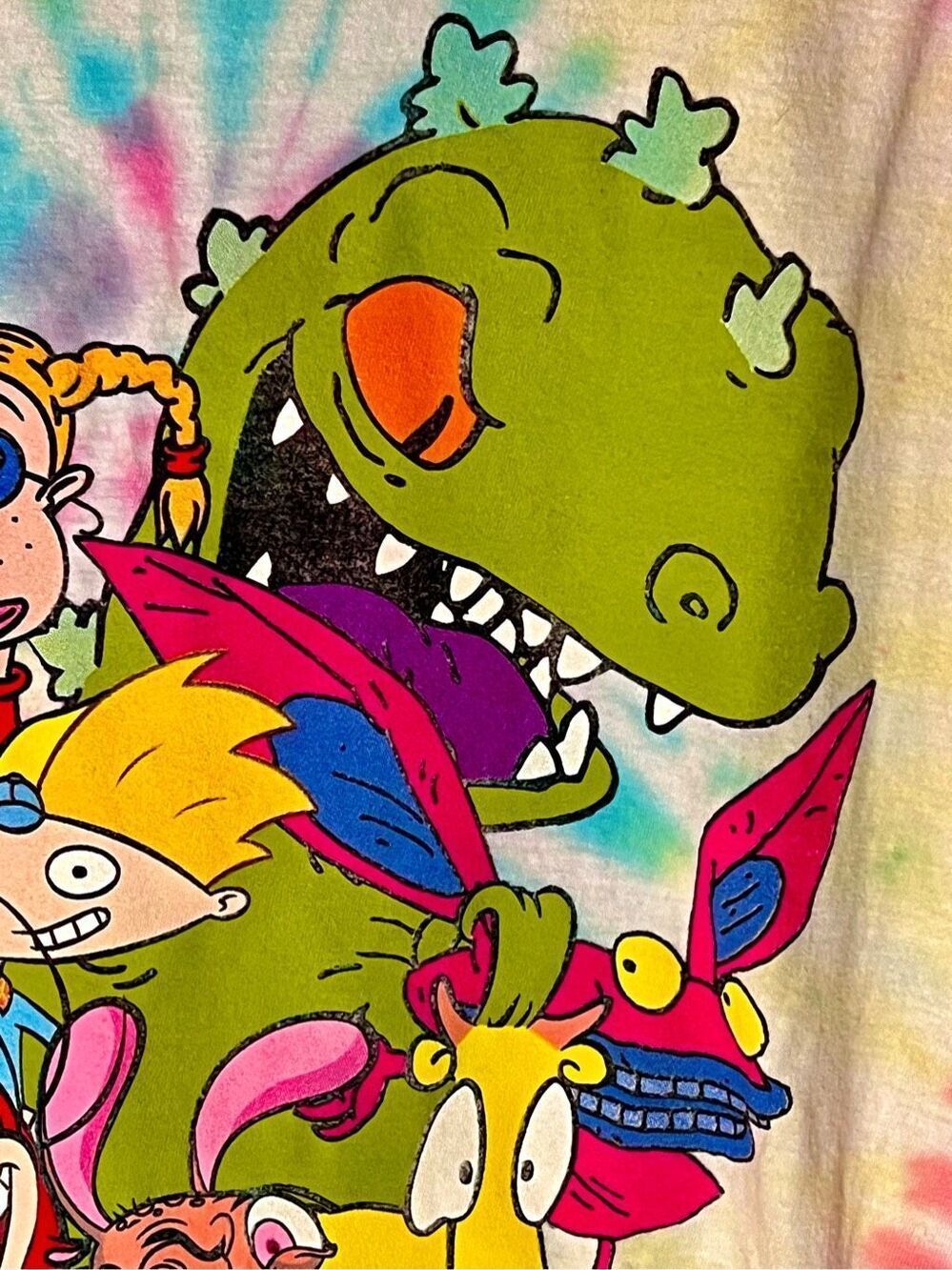 Nickelodeon 1990’s Themed Tye Dye Tshirt Graphic Print Size Medium - Picture 6 of 10